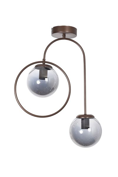 Modavize Bali Modern Living Room - 2-Piece Smoked Glass Chandelier for Bedroom and Kitchen - Brown Body
