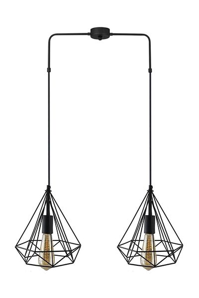 Modavize Modern Pyramid Design Cafe Black Color 2-Piece Chandelier for Living Room and Kitchen