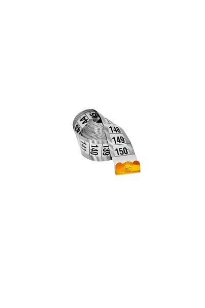 OEM 150 cm tailor's tape measure, 1.3 cm wide, metal tips, large numbers, white