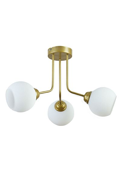Modavize Modern Design Rosa 3-Piece Chandelier - Glass White, Antique Color Cafe Kitchen Living Room