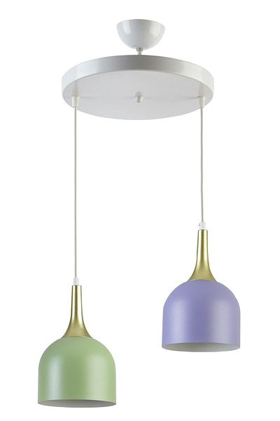 Modavize Reina Modern Design - Lilac Green Colored 2-Piece Chandelier - Living Room Cafe Kitchen