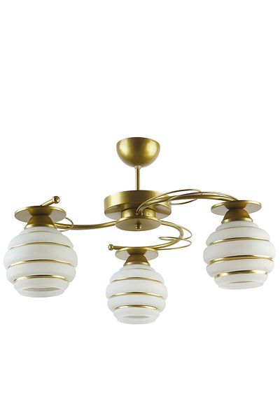 Modavize Goldina Modern Living Room - Glitter Glass Triple Chandelier for Kitchen and Bedroom