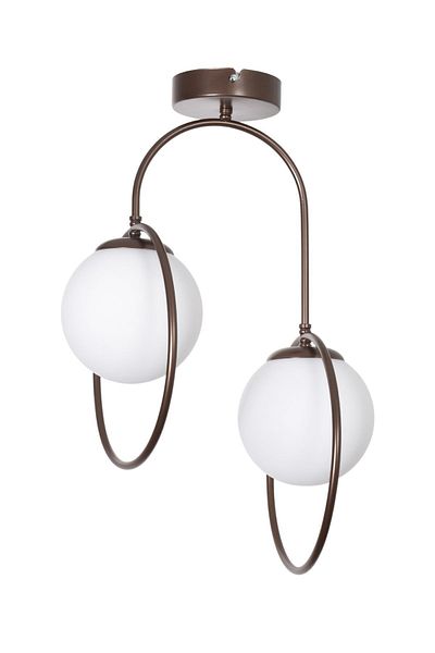 Modavize Simon Modern Living Room - 2-Piece White and Brown Chandelier - Kitchen and Bedroom - Hall
