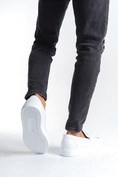 Byshoes Slw180 estilo x laceless skin men's casual sports classic shoes cbt - white