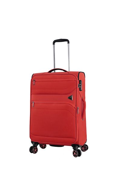 Snowball large trolley expandable SW21504, 77x48x26 cm, nylon jacquard, red