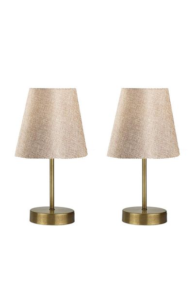 Modavize Modern Metal Leg Marla Head Table Lamp - Set of 2 Lampshades