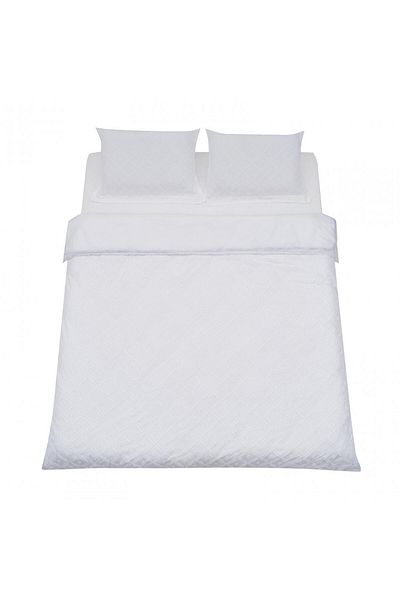 Heinner Care Lenjerie pat dublu cu broderie Tuffata, microfibra, 200x220 cm, Alb