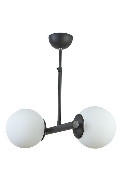 Modavize Salsa Modern Black and White Glass 2 Piece Chandelier - Cafe Kitchen Living Room Set