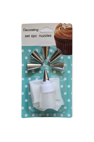 OEM Set pentru decorat prajituri, 8 piese, pos cu adaptor si 6 duiuri