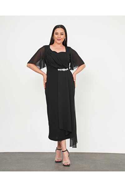 Butik Nilyam Rochie de seară pentru femei, mărime mare, cu decolteu în formă ...