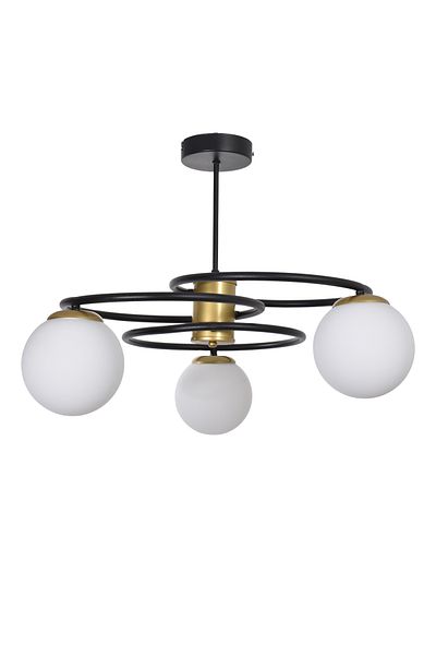 Modavize Planet Modern Design - Living Room Dining Room, Glass Black Pendant Lamp, 3-Piece Chandelier Set