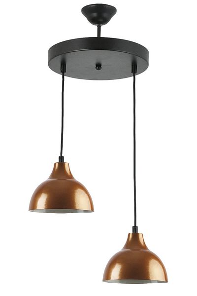 Modavize Kinder Living Room - Kitchen Cafe - Black Copper Colored 2-Piece Chandelier