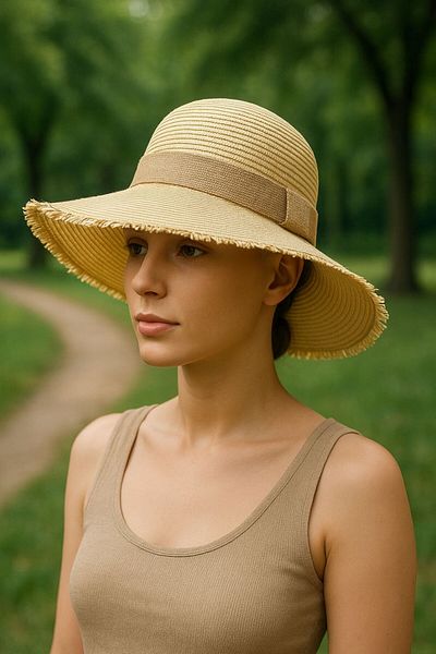 LAGRANZE Wide Brim Summer Women's Hat with Straw Belt Premium Beach Hat