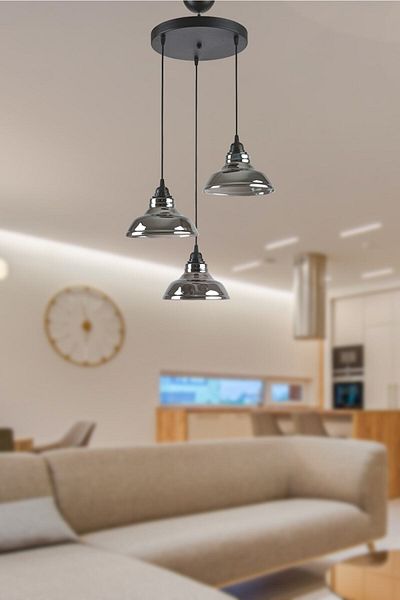 Modavize Dilberay Luxury Living Room - Modern Smoke Pendant Lamp - Kitchen and Bedroom 3-Piece Chandelier Set
