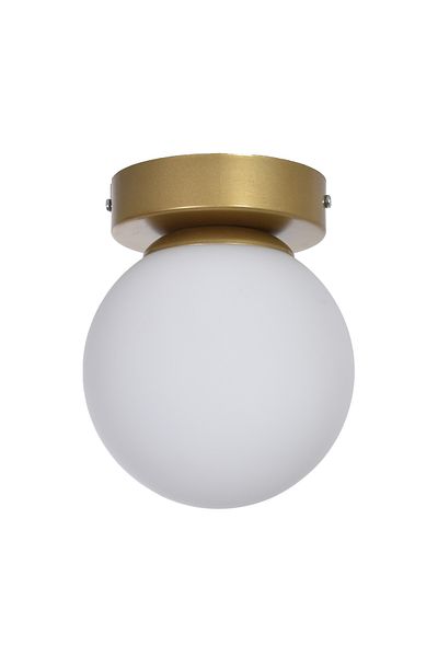 Modavize Çaça Modern Living Room - Glop White Glass Gold Antique - Single Ceiling Plophonier Chandelier
