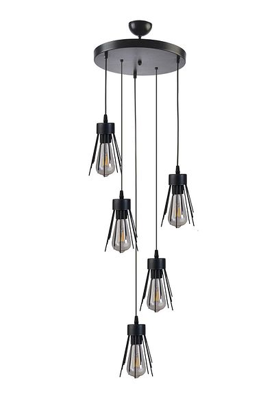 Modavize Aphrodite Black Metal Chandelier - Modern Design Set of 5 Kitchen and Cafe