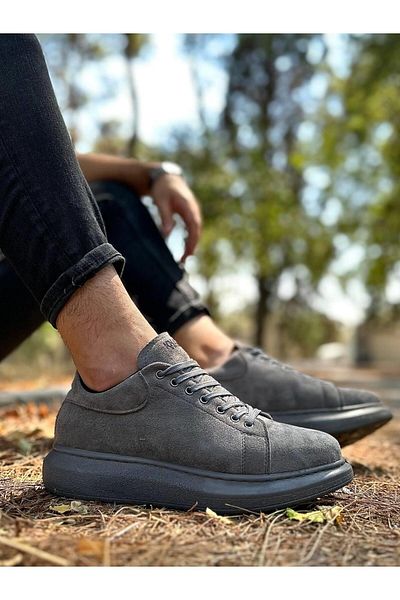 Byshoes Knack High Sole Casual Shoes 044 Gray (Suede)