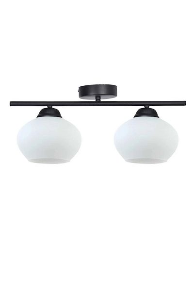 Modavize Modern 2-Piece Chandelier - Living Room - Black and White Glass Kitchen and Bedroom