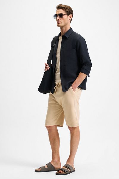 GRIMELANGE Juuso Men's Flowy Fabric Shirt Lapel Button down Cuff Pocket Detail Long Sleeve Black Shirt