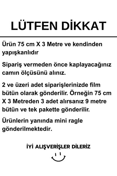 AUTOFOLYO Cam Filmi Koyu Ton 75 Cm X 3 M Ev - Ofis - Oto Uyumlu Yapışkanlı