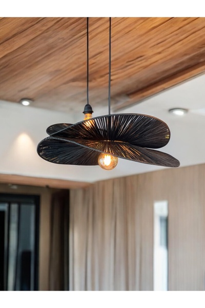 DR.Homee Nova 65x65cm Bohem Avize Hasır Avize Rüstik Avize Jüt Avize Doğal Avize Tavan Aydınlatması