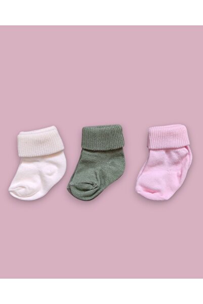 MINNOOSH BABY Organik Pamuk Unisex 3'lü Kutulu Premium Yeni Doğan Bebek Çorabı