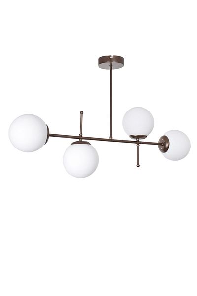 Modavize Feris Modern Design - 4-Piece Chandelier Brown and White Glass Living Room Kitchen Bedroom Set