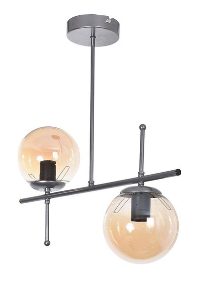 Modavize Feris Gray Colored Modern Design 2-Piece Chandelier - Honey Glass Bedroom