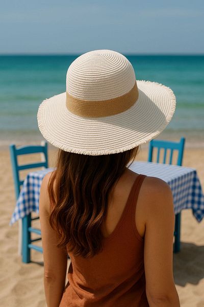 LAGRANZE Wide Brim Summer Women's Hat with Straw Belt Premium Beach Hat