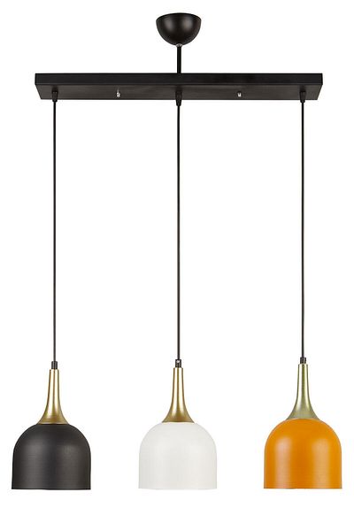 Modavize Reina Modern Design - White Black Orange 3-Piece Chandelier Set - Living Room Kitchen Bedroom Cafe