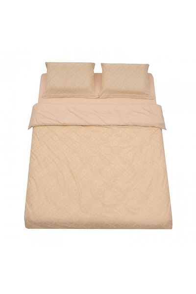 Heinner Care Double bed linen with Tuffata embroidery, microfiber, 200x220 cm, Cream