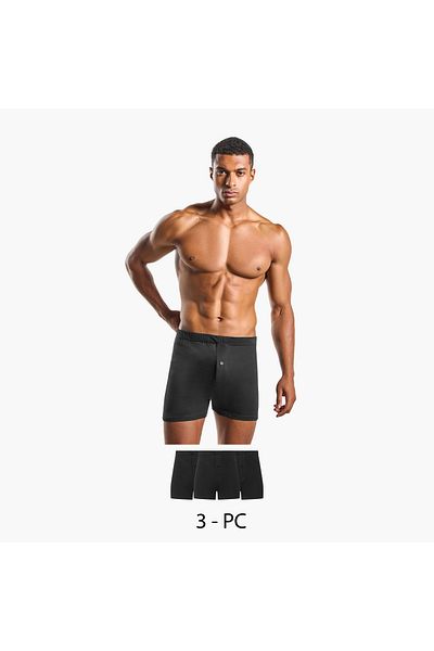 FAV Boxer with Button Detail - Set of 3