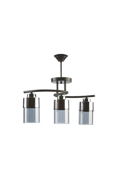 Modavize Feliks Modern Black Chandelier - Set of 3 with Chrome Detail for Kitchen and Bedroom