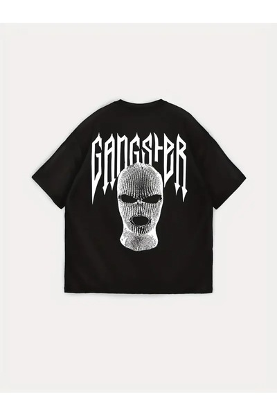 LOTS MODA Ανδρικό μπλουζάκι με κοντό μανίκι, γοτθικό, με κουκούλα, casual str...