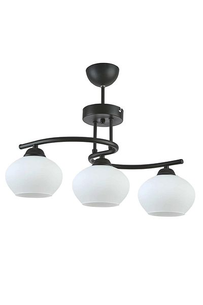 Modavize Fuji Modern Decorative 3-Piece Chandelier - Black Color Glass, for Kitchen and Bedroom
