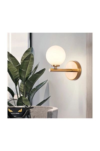 Modavize Carlos Special Living Room - Kitchen - Cafe Design Antique Body White Glass Sconce