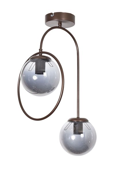 Modavize Bali Modern Living Room - 2-Piece Smoked Glass Chandelier for Bedroom and Kitchen - Brown Body