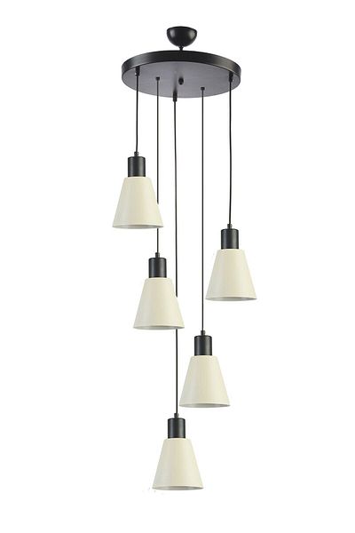 Modavize Trend Modern Cream Colored Metal 5-Piece Chandelier - Cafe, Kitchen, Living Room