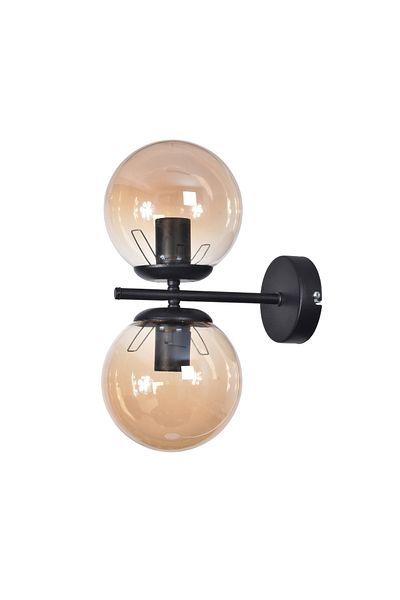 Modavize Zagreb Special Living Room - Glass Metal Body 2-Piece Wall Sconce - Cafe Design