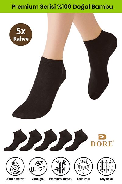 Dore Original Women's 5 Pairs Bamboo Ultra Comfort Anti-Sweat Sports Shoes Sneaker Premium Booties Socks