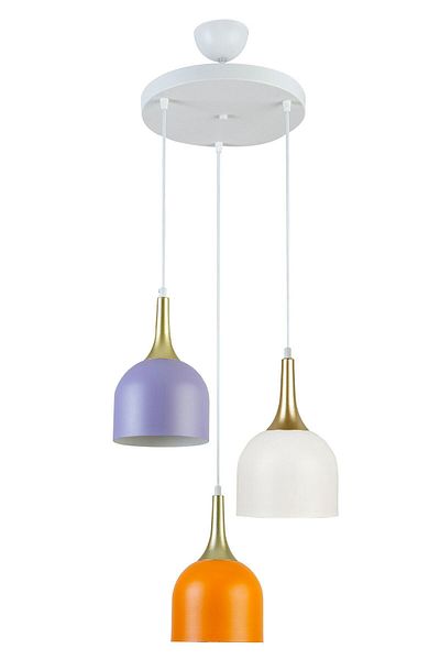 Modavize Reina 3-Piece Chandelier - Modern Design, Cafe Kitchen Living Room, Lilac Orange White
