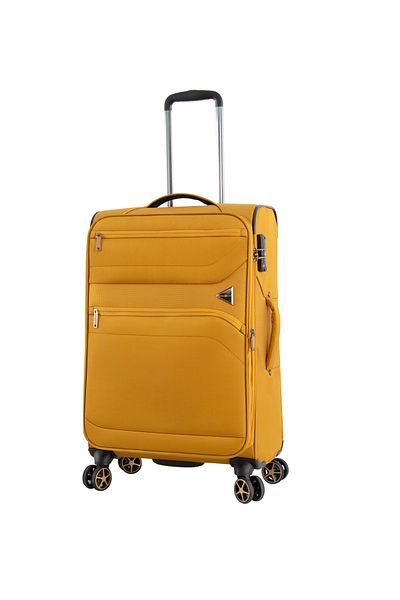 Snowball large trolley expandable SW21504, 77x48x26 cm, nylon jacquard, mustard yellow