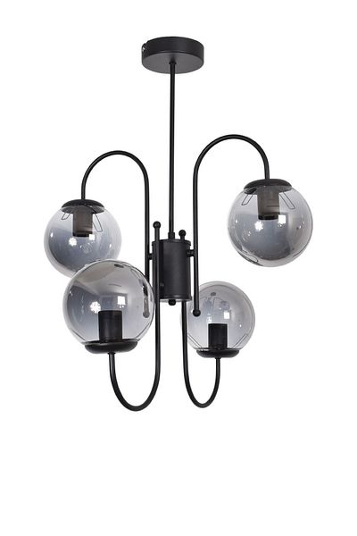 Modavize Dream Modern Design - Living Room Dining Room 4-Piece Chandelier, Black Smoked Glass Kitchen Pendant Lamp