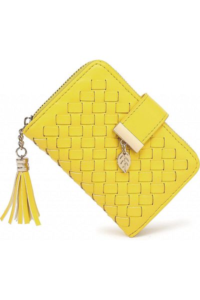 Tan.Tomi women's wallet, PU leather, yellow, 13.5 x 10 x 4.5 cm
