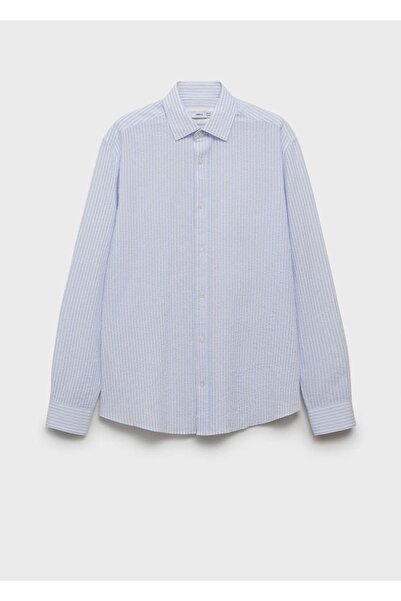 MANGO Man Regular fit çizgili dokulu gömlek