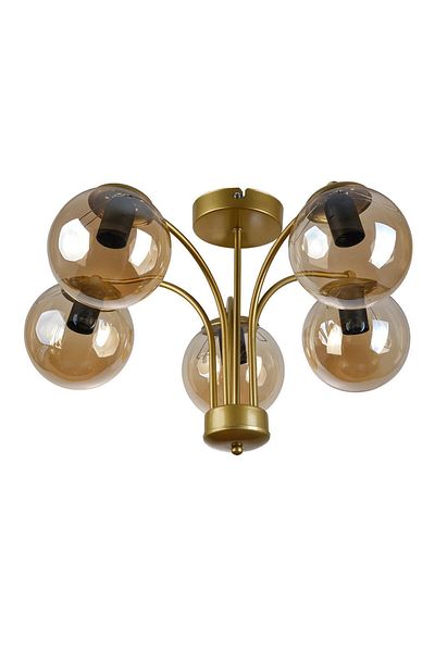 Modavize Lora Modern Design - 5-Piece Honey Glass Bedroom and Kitchen Living Room Set