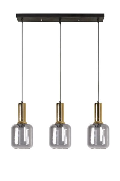 Modavize Tanem Modern Design Living Room Kitchen Cafe Gold Color Smoked Glass 3-Piece Chandelier