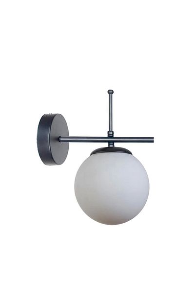 Modavize Feris Special Living Room - Kitchen - Cafe Design Black Body Glass Wall Sconce