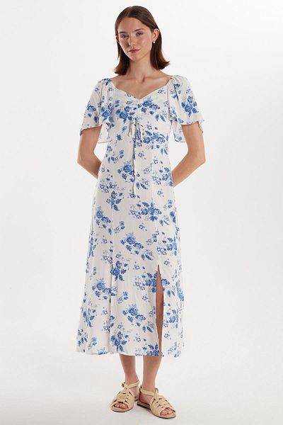 Tudors Rochie de damă, cu croială standard, cu modele, din viscoză, cu fante