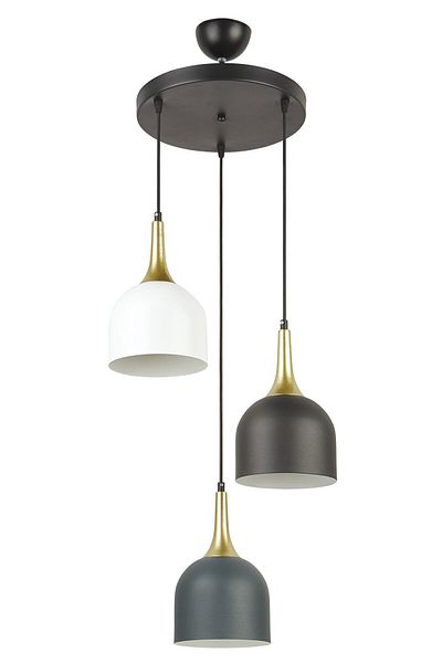 Modavize Reina 3-Piece Anthracite Black and White Pendant Lamp Set - Special Design Modern Decorative Cafe Kitchen Living Room